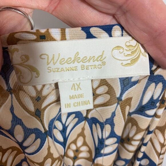 Weekend Suzanne Betro Abstract Key Hole Bell Sleeve Tunic - Picture 15 of 15